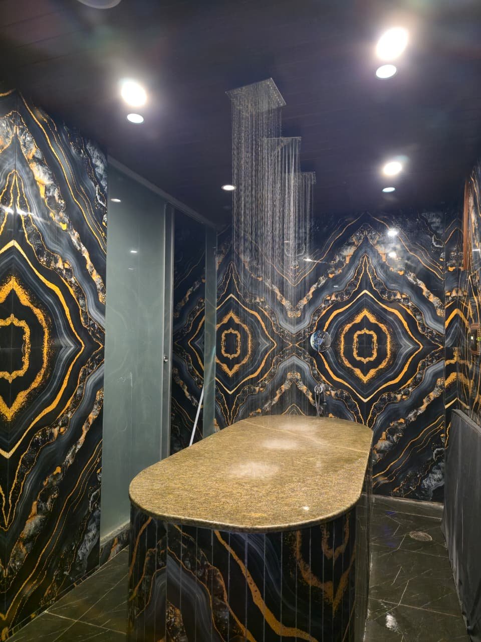 Black Marble Rain Shower Suite — Breeze Thai Spa Kundalahalli
